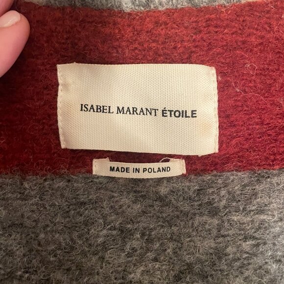 Etoile Isabel Marant Striped Wool Peacoat Boho - Picture 3 of 4